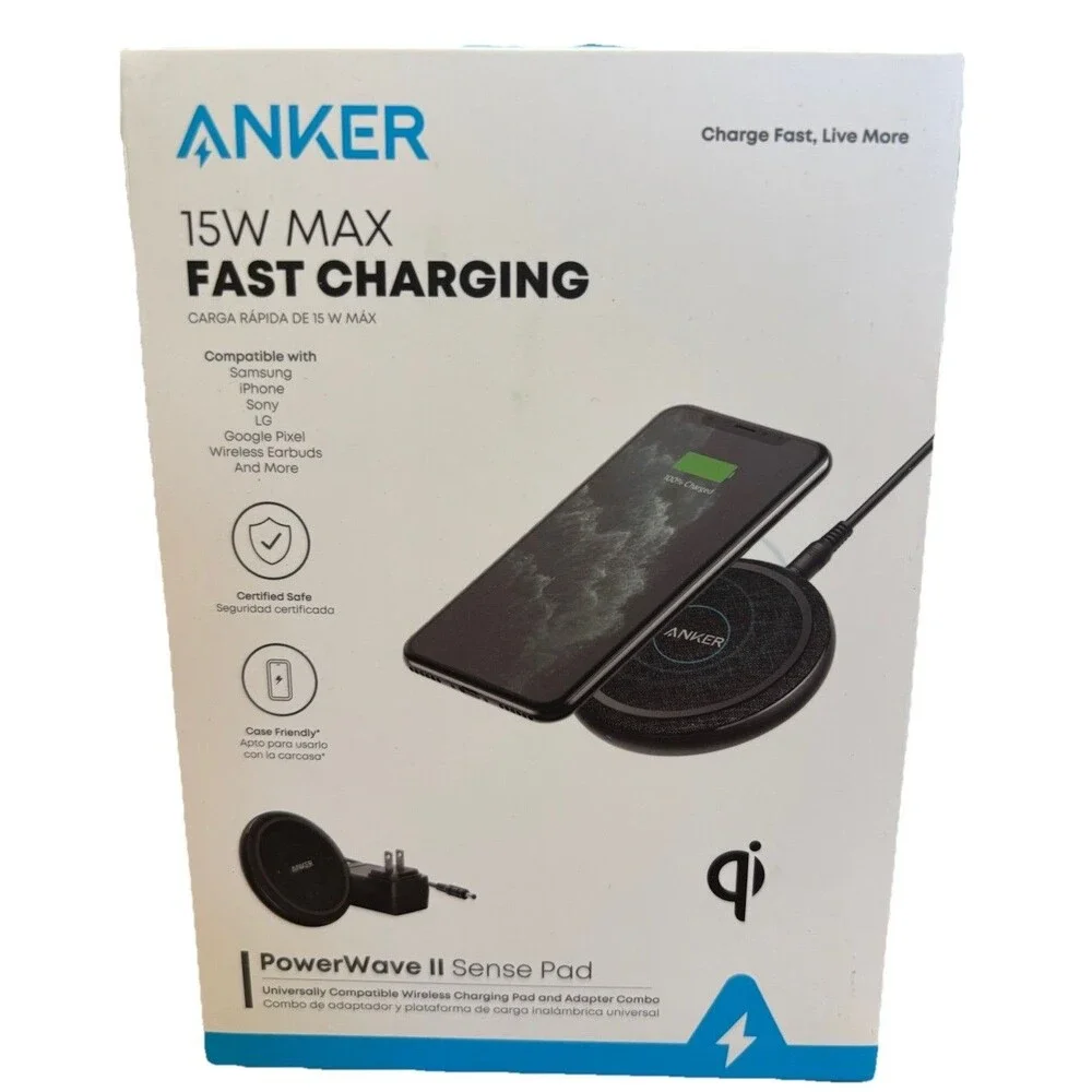 Anker PowerWave II Sense Pad 15W Fast Qi Wireless Charger